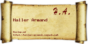 Haller Armand névjegykártya