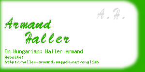 armand haller business card